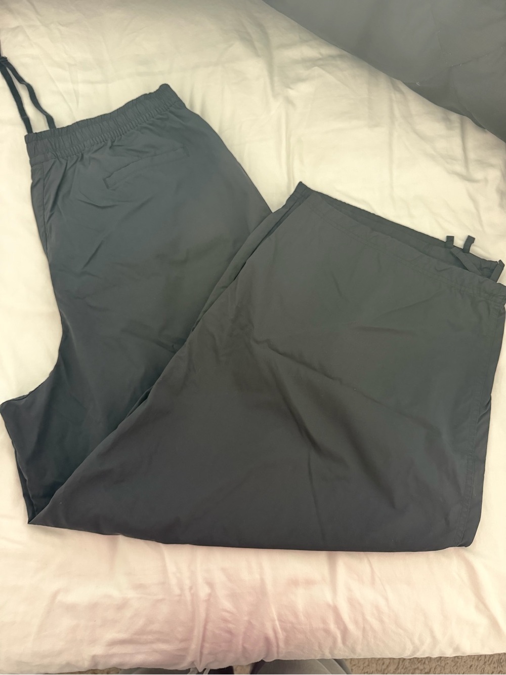 Unisex black Jordan Drawstring wide leg track Pants